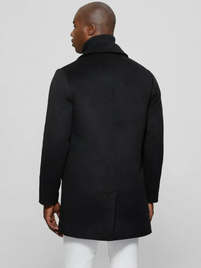 Men GUESS Jackets and Coats WoolBlend Coat Black