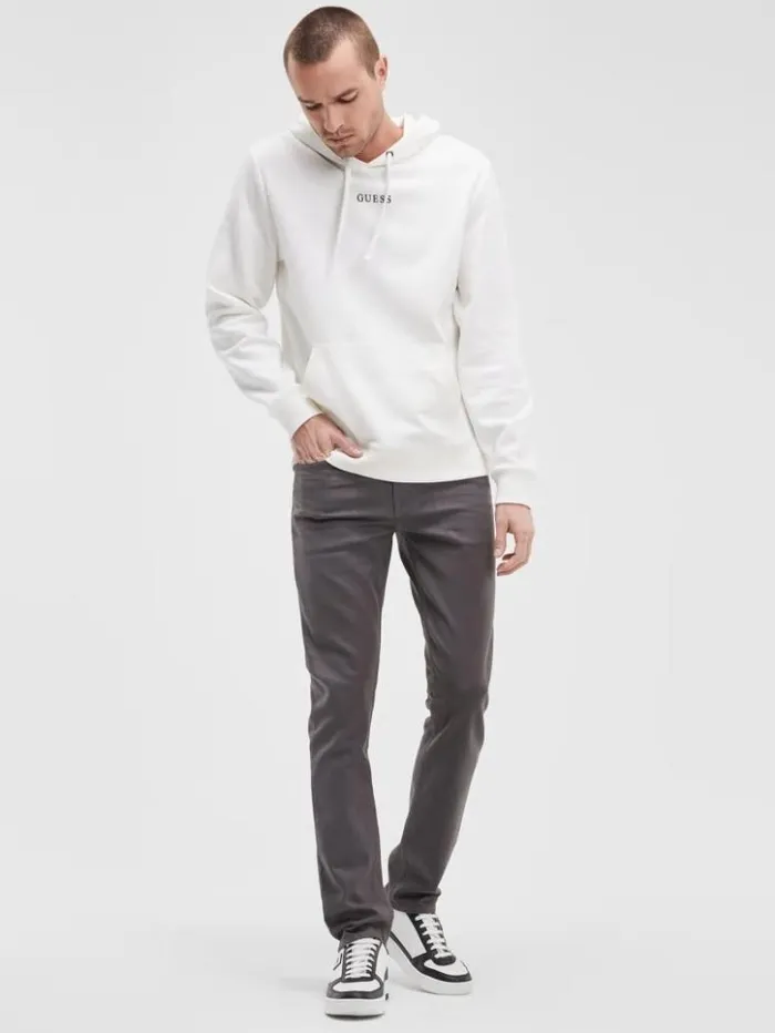 Men GUESS Jeans and Denim Coated Tapered Jeans Iron Grey Coated