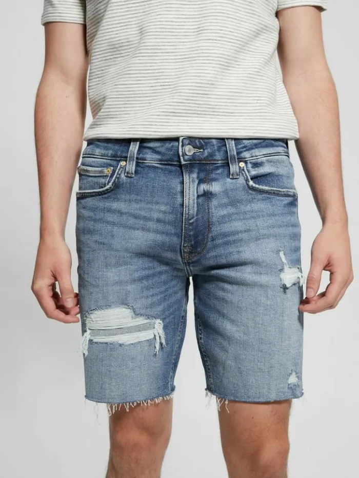 Men GUESS Jeans and Denim Distressed Denim Shorts Westlake
