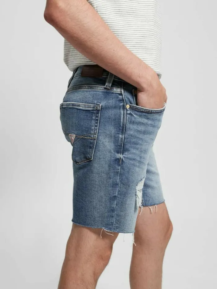 Men GUESS Jeans and Denim Distressed Denim Shorts Westlake