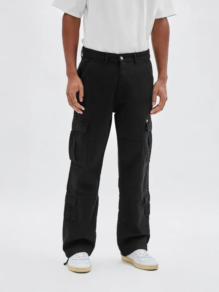 Men GUESS Jeans and Denim GUESS Originals Cargo Pants Black