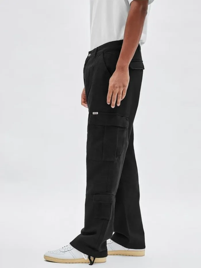 Men GUESS Jeans and Denim GUESS Originals Cargo Pants Black