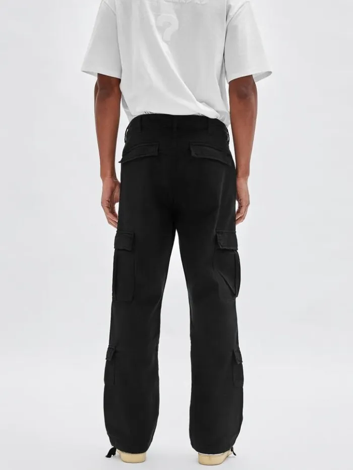 Men GUESS Jeans and Denim GUESS Originals Cargo Pants Black