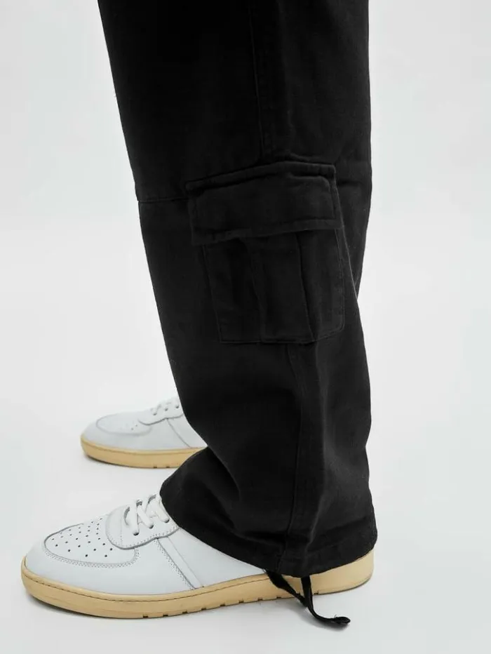 Men GUESS Jeans and Denim GUESS Originals Cargo Pants Black