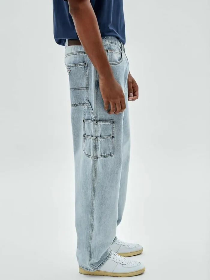 Men GUESS Jeans and Denim GUESS Originals Kit Carpenter Jeans Go Crest Lt Wash Men GUESS Jeans and Denim GUESS Originals Kit Carpenter Jeans Go Crest Lt Wash