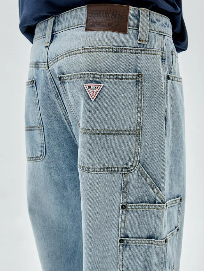 Men GUESS Jeans and Denim GUESS Originals Kit Carpenter Jeans Go Crest Lt Wash Men GUESS Jeans and Denim GUESS Originals Kit Carpenter Jeans Go Crest Lt Wash