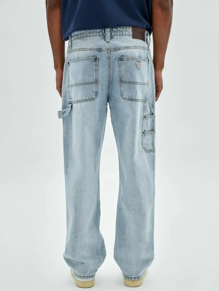 Men GUESS Jeans and Denim GUESS Originals Kit Carpenter Jeans Go Crest Lt Wash Men GUESS Jeans and Denim GUESS Originals Kit Carpenter Jeans Go Crest Lt Wash