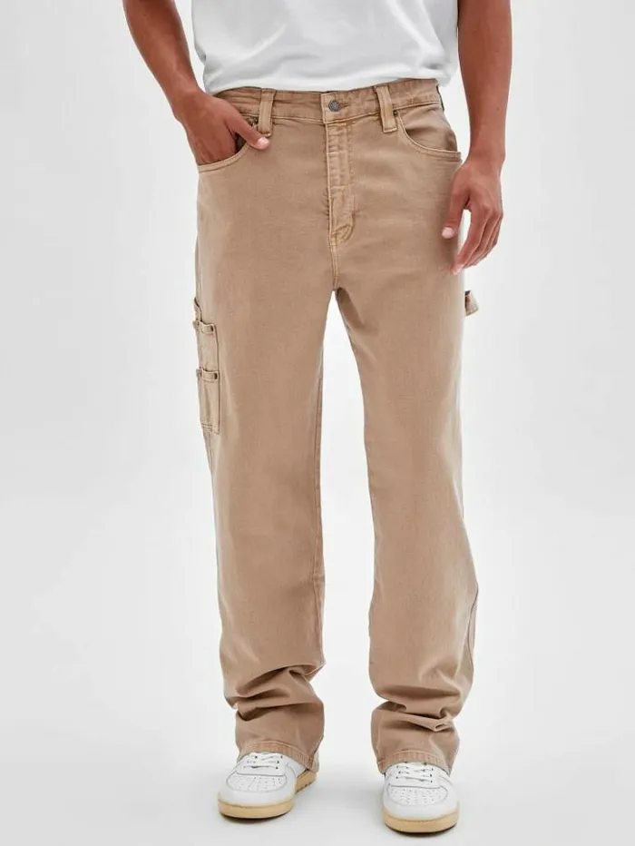 Men GUESS Jeans and Denim GUESS Originals Kit Carpenter Jeans Go Vintage Tan Wash