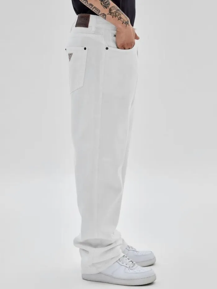 Men GUESS Jeans and Denim GUESS Originals Kit Relaxed Jeans Pure White