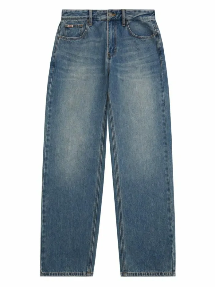 Men GUESS Jeans and Denim GUESS Originals Kit Straight Jeans Go Leo Lt Wash