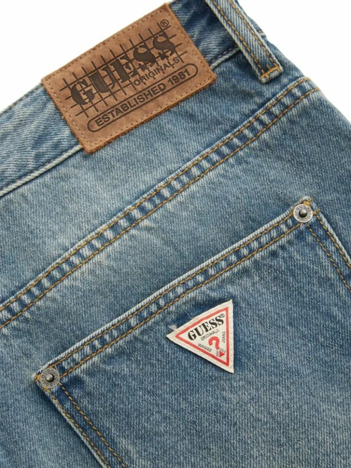 Men GUESS Jeans and Denim GUESS Originals Kit Straight Jeans Go Leo Lt Wash