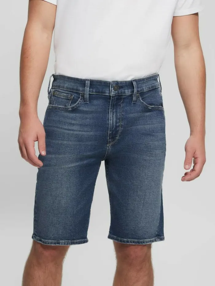 Men GUESS Jeans and Denim Slim Shorts Deep Reef