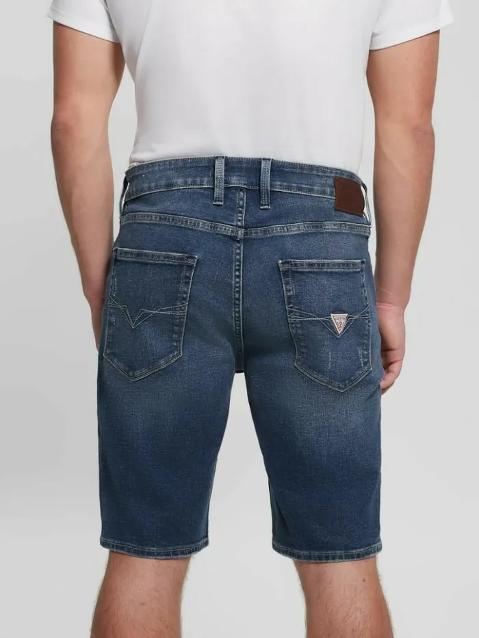 Men GUESS Jeans and Denim Slim Shorts Deep Reef