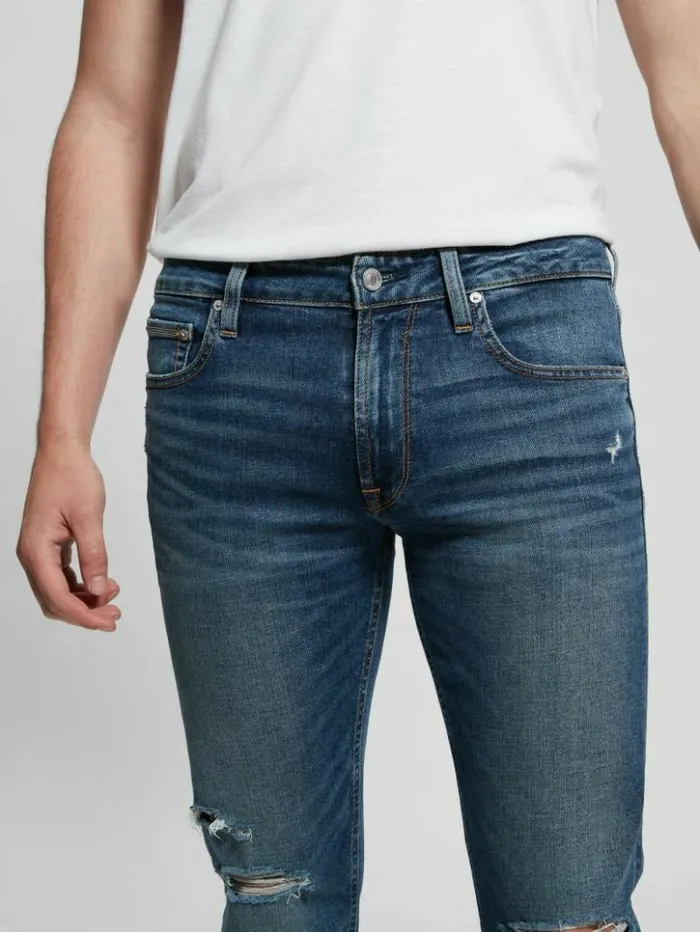 Men GUESS Jeans and Denim Slim Tapered Jeans Escape Destroy