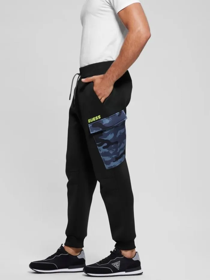 Men GUESS Pants and Shorts Derych Cargo Pants Black