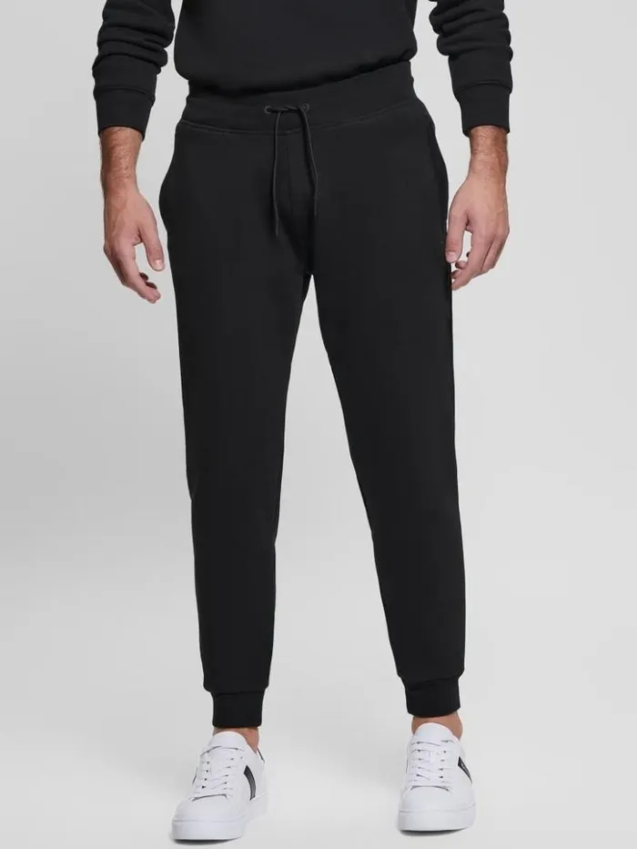 Men GUESS Pants and Shorts Eco Aldwin Logo Pants Black