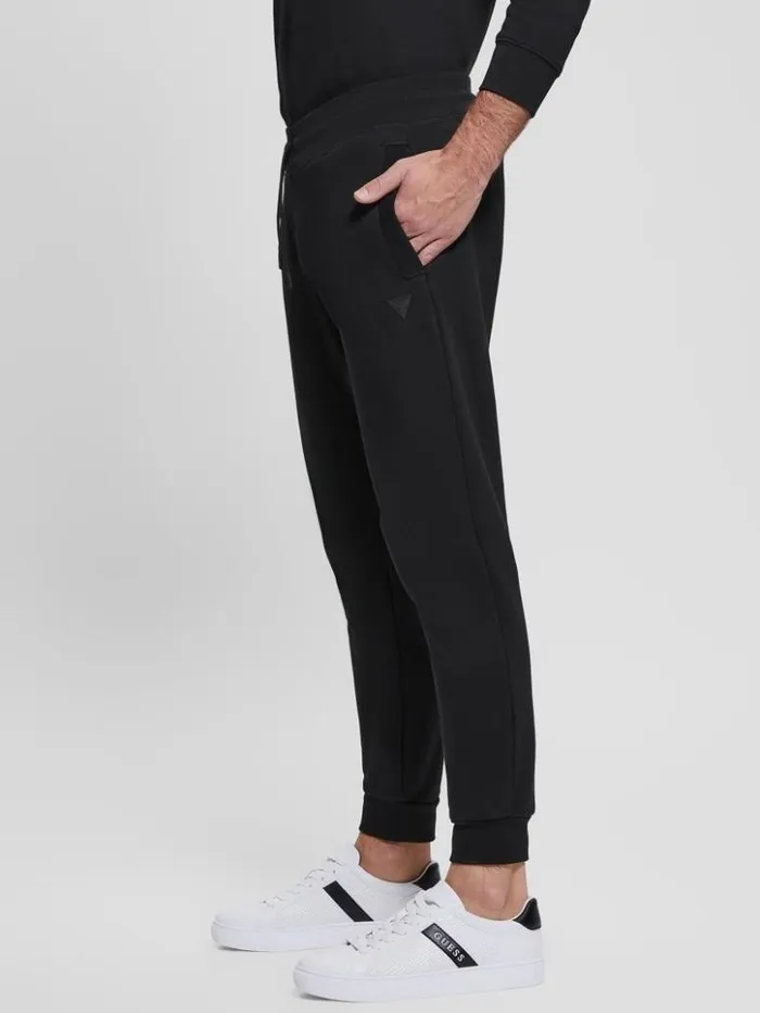 Men GUESS Pants and Shorts Eco Aldwin Logo Pants Black