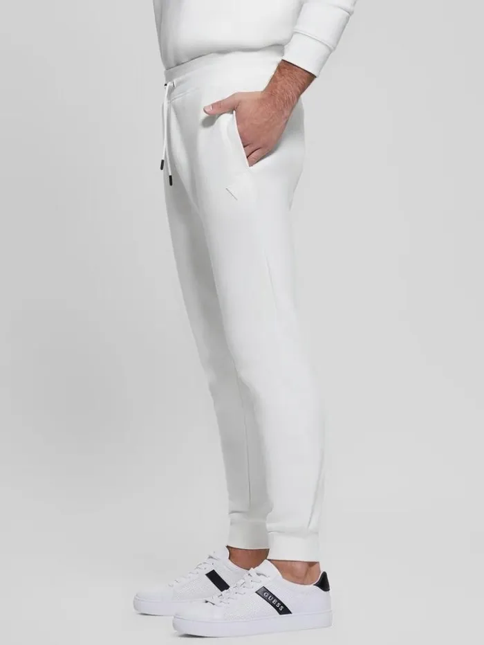 Men GUESS Pants and Shorts Eco Aldwin Logo Pants Blancscuffy
