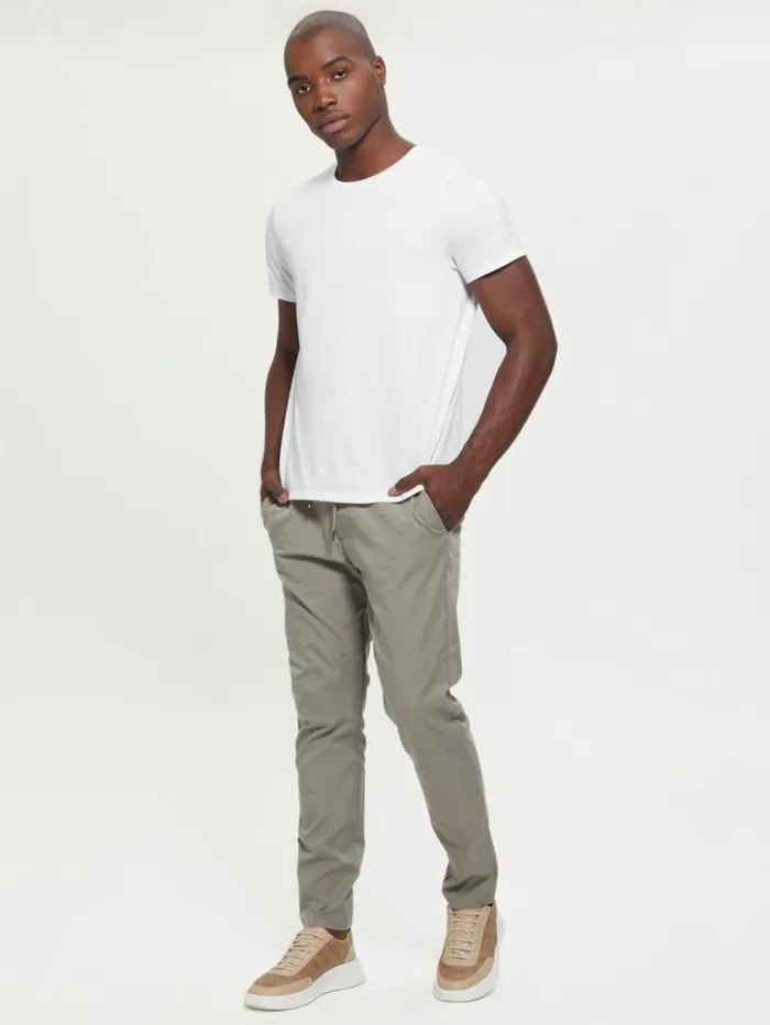 Men GUESS Pants and Shorts Eco Technical Pants Mossy Green