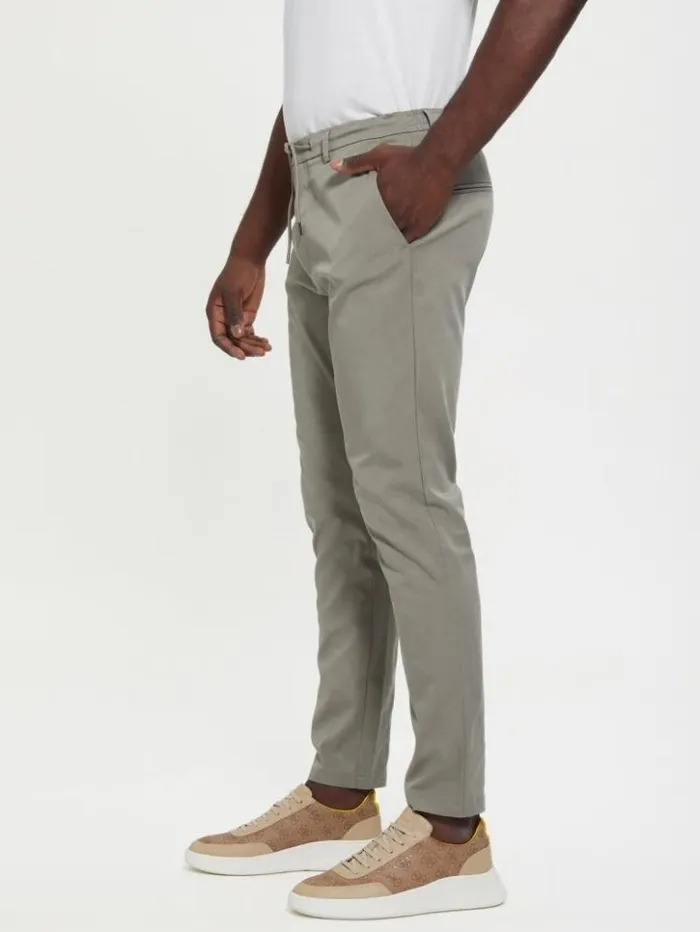 Men GUESS Pants and Shorts Eco Technical Pants Mossy Green