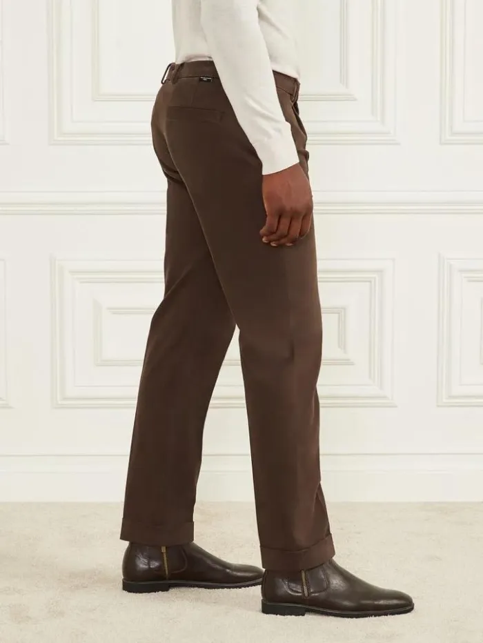 Men GUESS Pants and Shorts Ethan Twill RollUp Chino Pant Chocolate Brownie