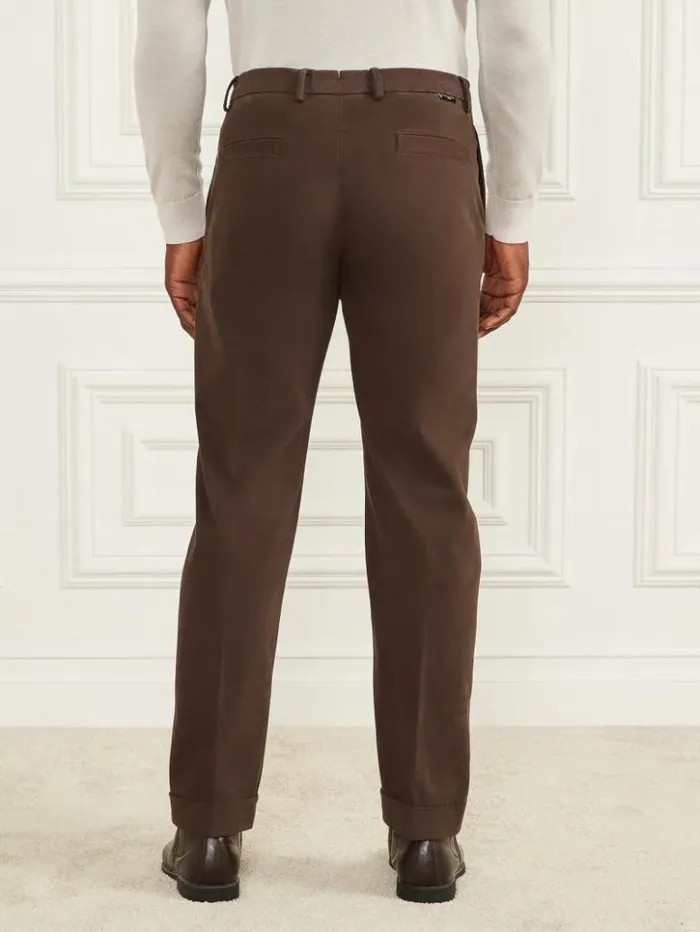 Men GUESS Pants and Shorts Ethan Twill RollUp Chino Pant Chocolate Brownie
