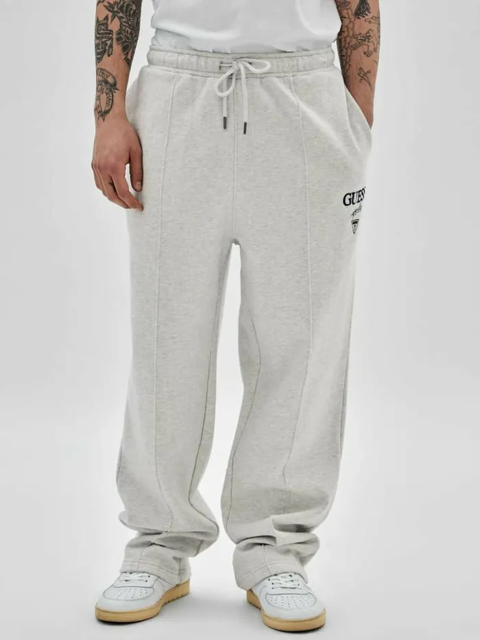 Men GUESS Pants and Shorts GUESS Originals Logo Joggers Eli Grey Heather