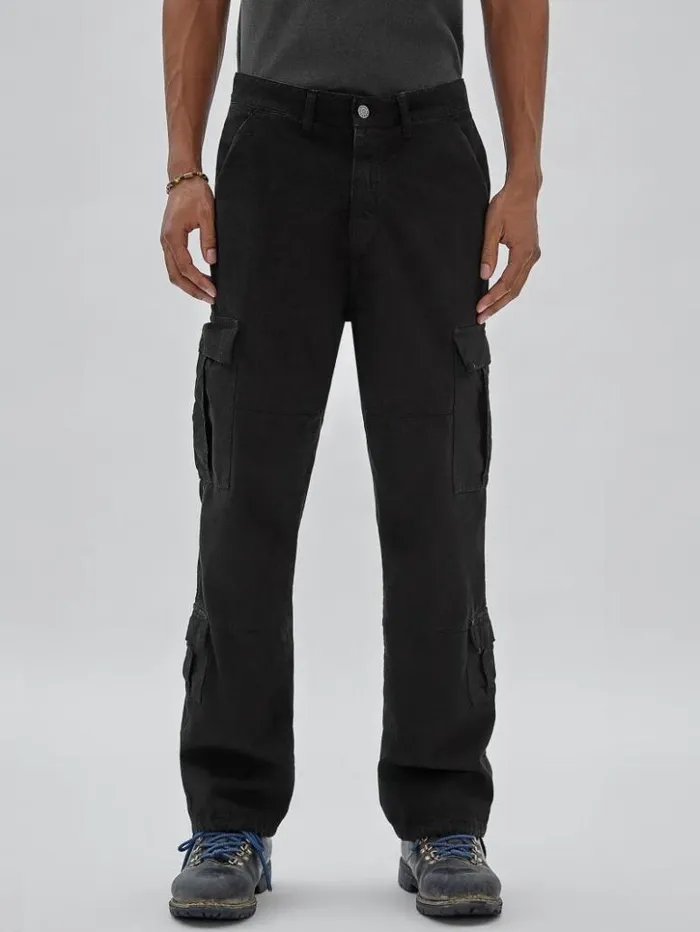 Men GUESS Pants and Shorts GUESS Originals Ripstop Cargo Pants Jet Black Multi Men GUESS Pants and Shorts GUESS Originals Ripstop Cargo Pants Jet Black Multi