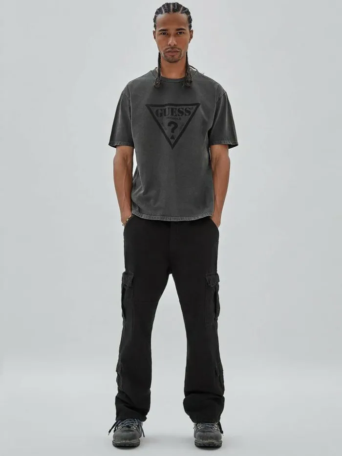Men GUESS Pants and Shorts GUESS Originals Ripstop Cargo Pants Jet Black Multi Men GUESS Pants and Shorts GUESS Originals Ripstop Cargo Pants Jet Black Multi
