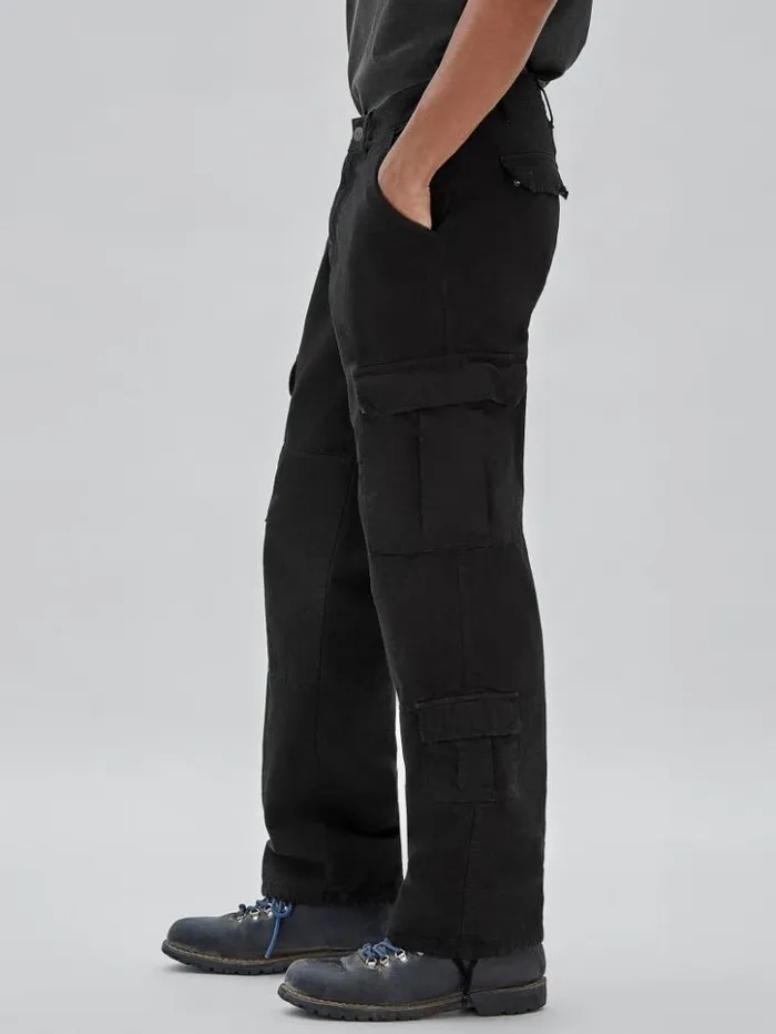 Men GUESS Pants and Shorts GUESS Originals Ripstop Cargo Pants Jet Black Multi Men GUESS Pants and Shorts GUESS Originals Ripstop Cargo Pants Jet Black Multi