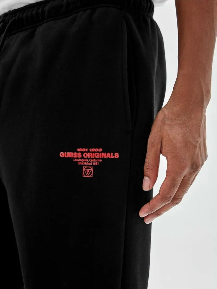 Men GUESS Pants and Shorts GUESS Originals Sweatpants Black