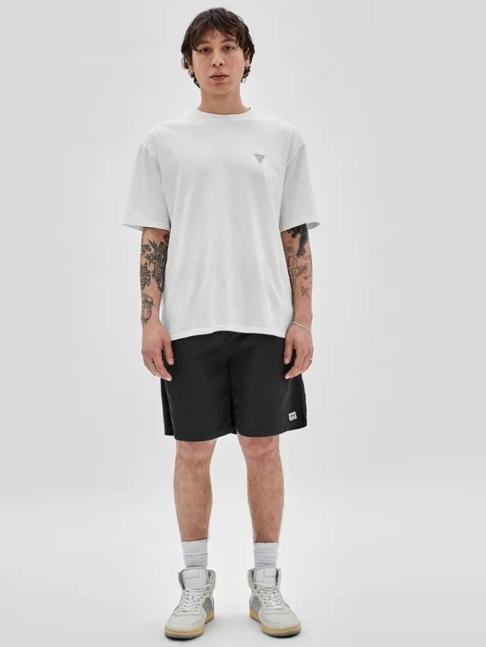 Men GUESS Pants and Shorts GUESS Originals Washed Nylon Shorts Jet Black Multi Men GUESS Pants and Shorts GUESS Originals Washed Nylon Shorts Jet Black Multi