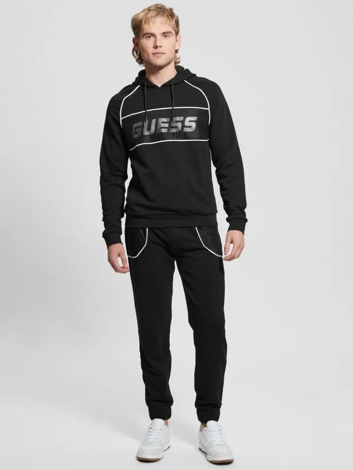 Men GUESS Pants and Shorts Lugh Cuffed Joggers Black