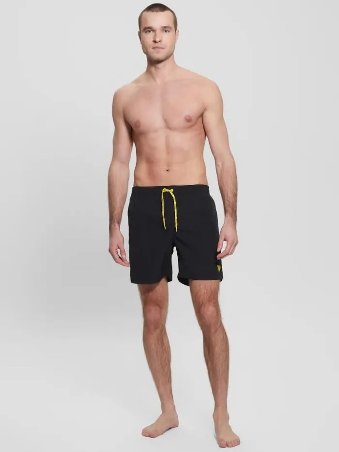Men GUESS Pants and Shorts Nylon Swim Trunks Black