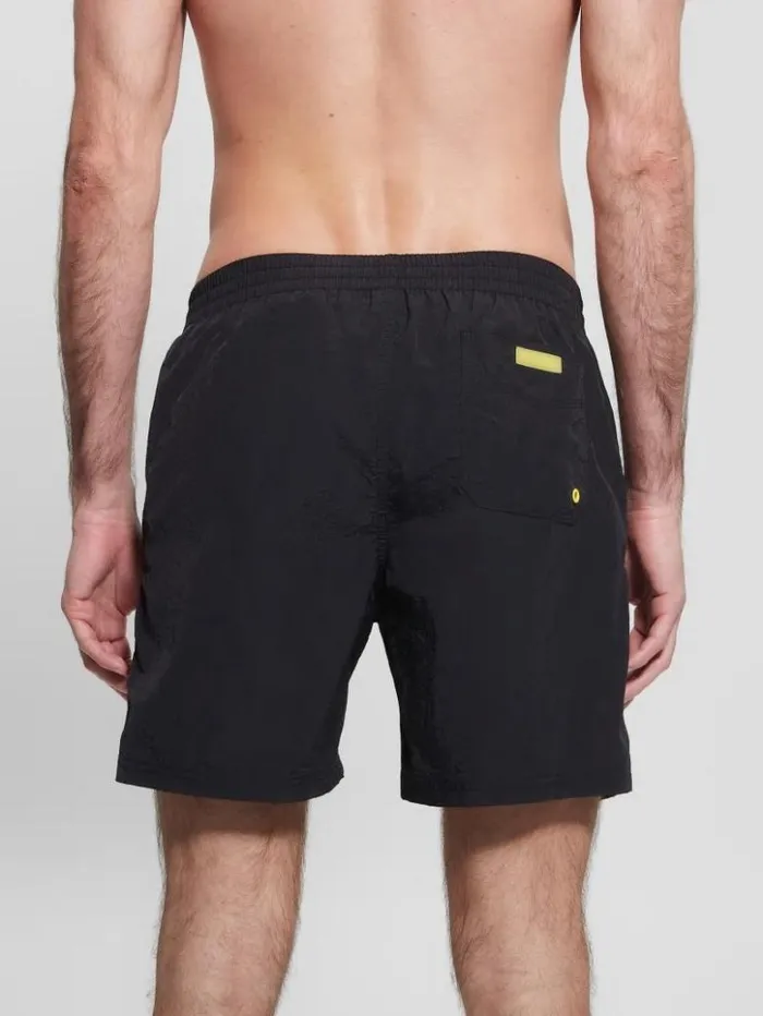 Men GUESS Pants and Shorts Nylon Swim Trunks Black