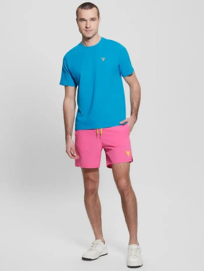 Men GUESS Pants and Shorts Nylon Swim Trunks Peace Pink