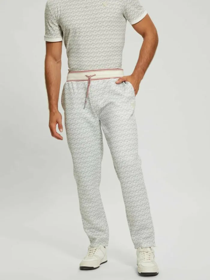 Men GUESS Pants and Shorts Rolph Signature Cube Pants Macro G Cube White Combo Men GUESS Pants and Shorts Rolph Signature Cube Pants Macro G Cube White Combo