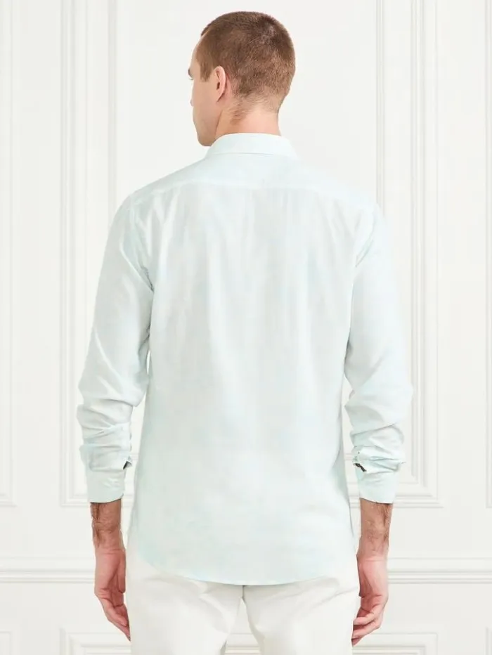Men GUESS Shirts Eco Benny Paul Shirt Light Blue Tropical Fores