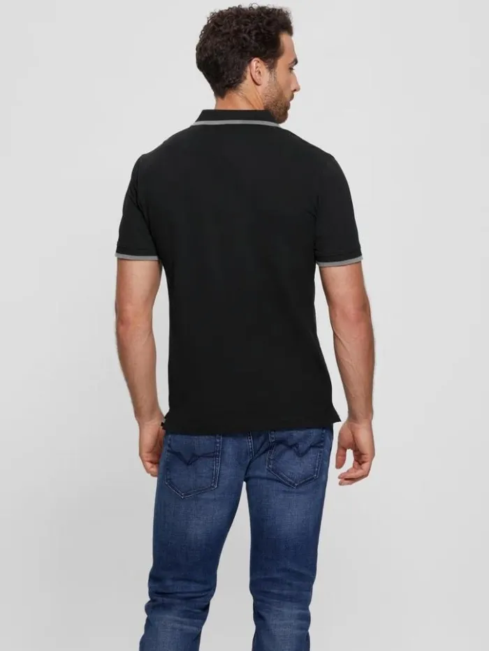 Men GUESS Shirts Eco Lyle Logo Polo Black