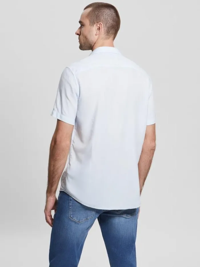 Men GUESS Shirts Eco Rayon Solid Shirt Sky High