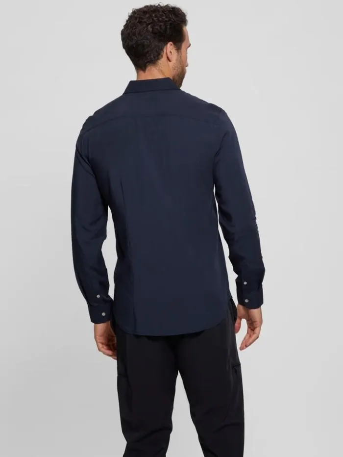 Men GUESS Shirts Eco Sunset LongSleeve Shirt Bleu lgant