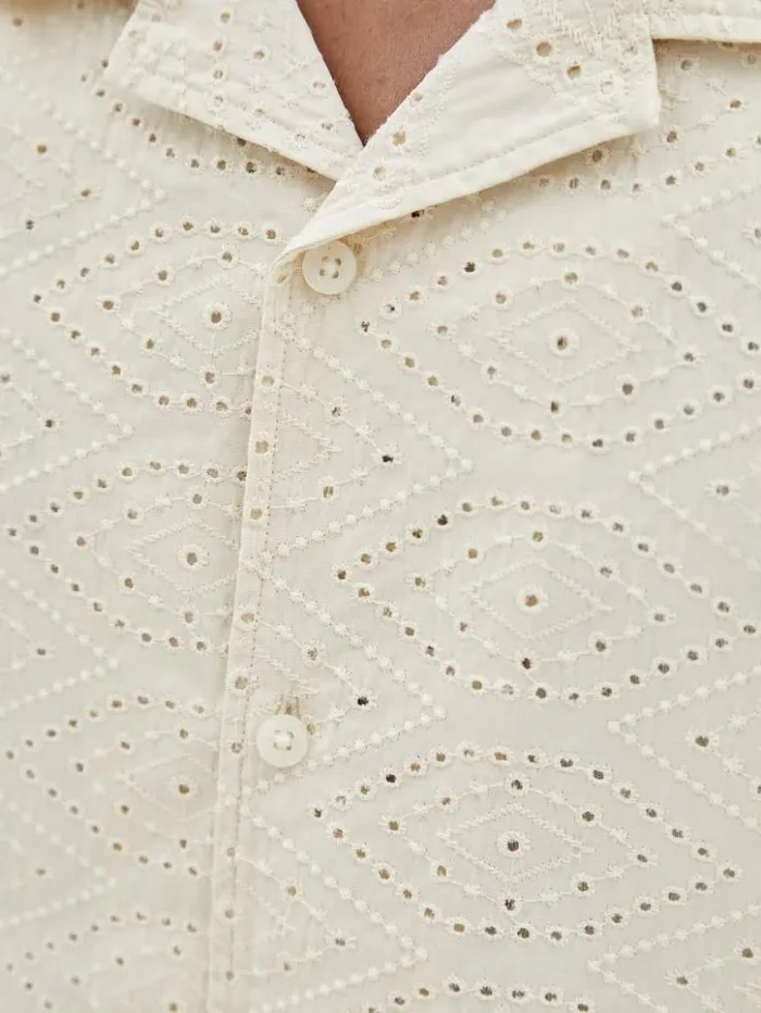 Men GUESS Shirts GUESS Originals Eyelet Shirt Sandy Shore