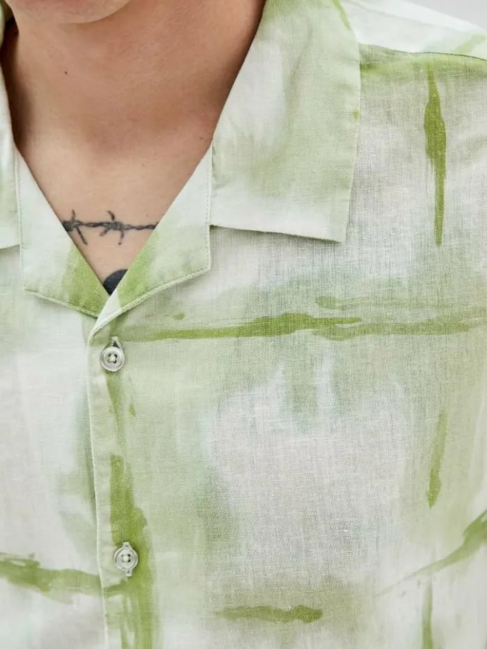 Men GUESS Shirts GUESS Originals Painter Shirt Green Fairway Multi