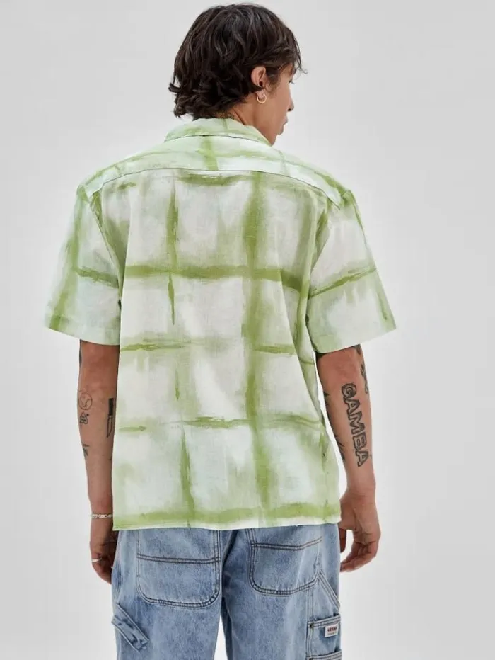 Men GUESS Shirts GUESS Originals Painter Shirt Green Fairway Multi