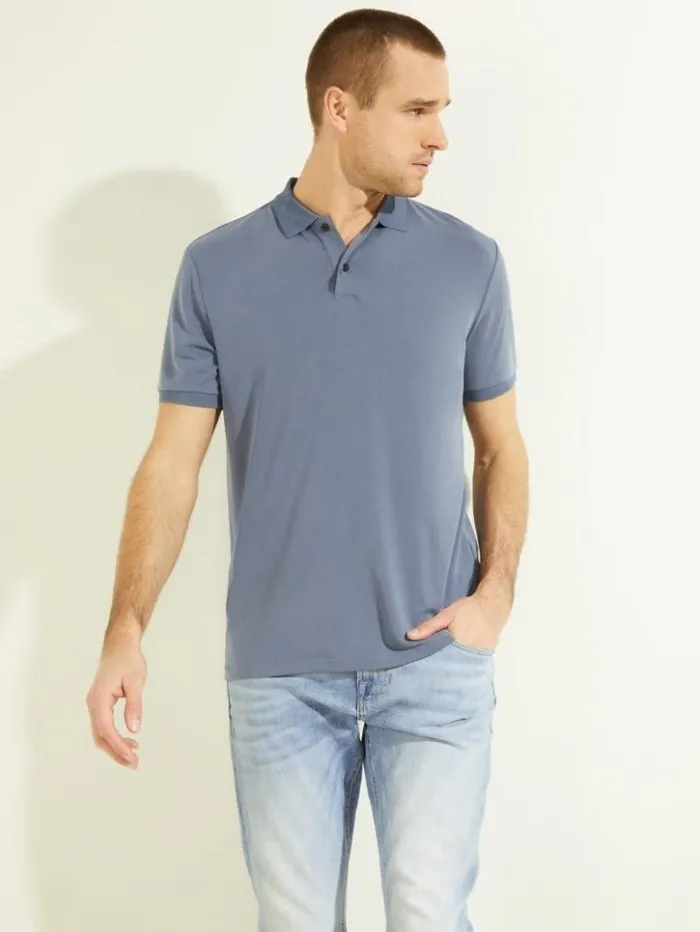 Men GUESS Shirts Iker Polo Mojave Stone