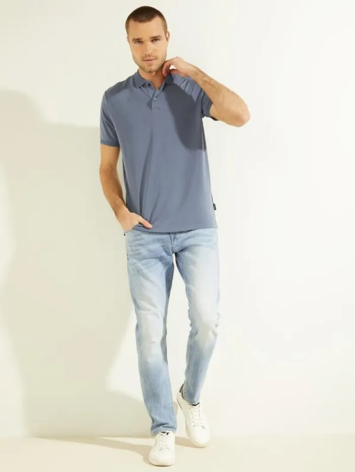 Men GUESS Shirts Iker Polo Mojave Stone