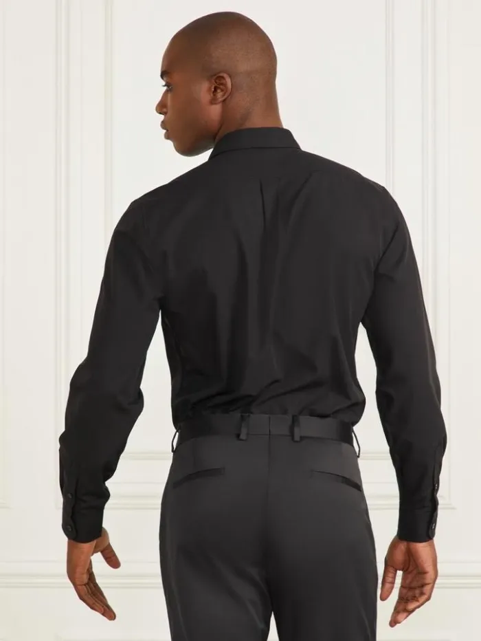 Men GUESS Shirts Jacob Notched Cuff Shirt Black