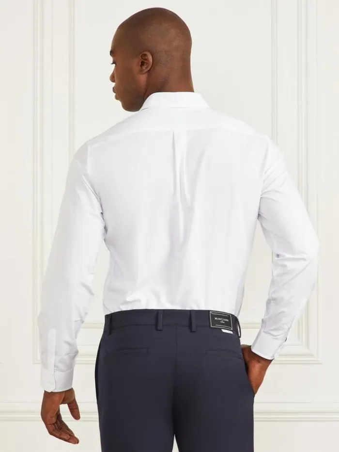 Men GUESS Shirts Jacob Notched Cuff Shirt Pure White