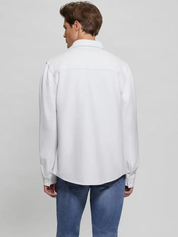 Men GUESS Shirts James Textured Shirt Salt White