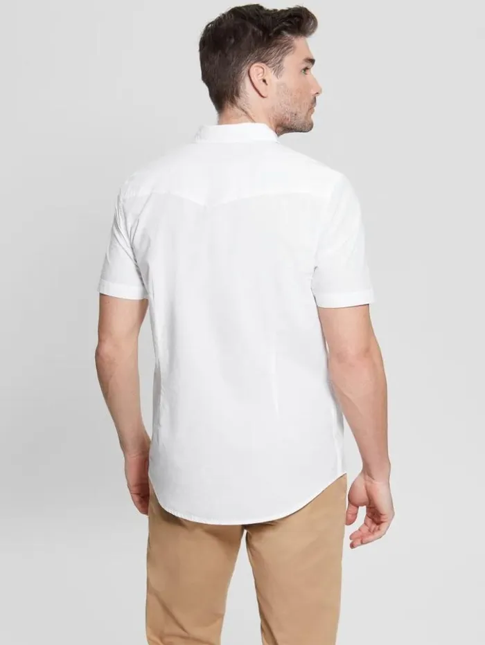 Men GUESS Shirts Nottingham Shirt Blanc Pur